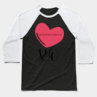 Pink hearts hugs and kisses pattern Baseball T-Shirt